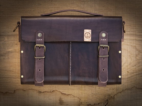 Le coursier - Sac bandoulière cuir et bois - Chocolat – Image 3