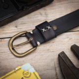 Ceinture cuir cycles tempête noir