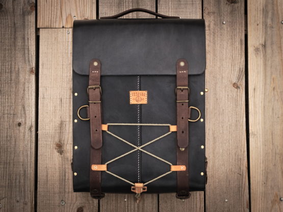 Le Backpack - Sac à dos cuir et bois - Miel, chocolat ou noir vintage – Image 9