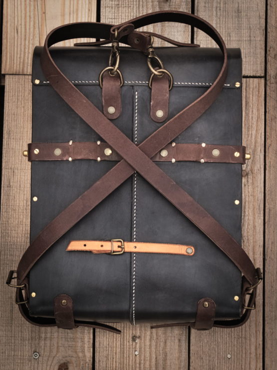 Le Backpack - Sac à dos cuir et bois - Miel, chocolat ou noir vintage – Image 10