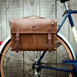 Cartable vélo cuir et bois - Chocolat, Miel ou Noir vintage – Image 3