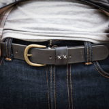 Ceinture cuir cycles tempête noir