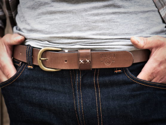 Ceinture cuir marron Nudie jeans