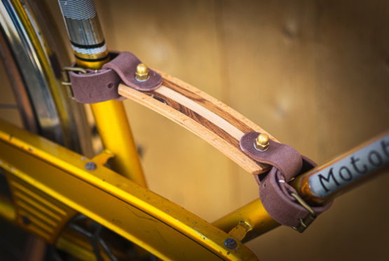 Poignée de transport vélo bois et cuir – Image 6